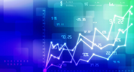 2d rendering Stock market online business concept. business Graph 