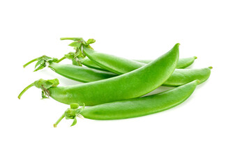 fresh green peas isolated on a white background
