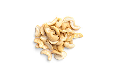 Cashews isolated on white background.