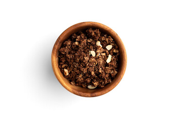 Granola isolated on white background.