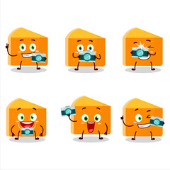 Photographer profession emoticon with pumpkin cake cartoon character