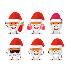 Santa Claus emoticons with pumpkin cream soup cartoon character