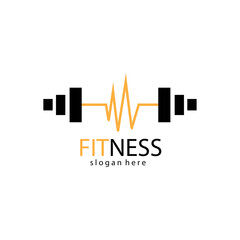 fitness logo creative illustration barbell company template vector design