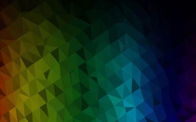 Dark Multicolor, Rainbow vector abstract polygonal texture.