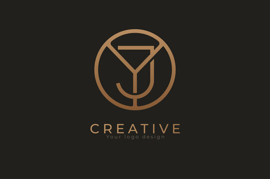 Abstract initial letter J and Y logo, usable for branding and business logos, Flat Logo Design Template, vector illustration