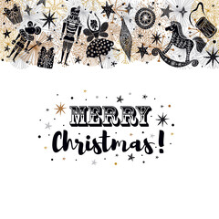 Nutcracker. Cute Christmas vector card. .