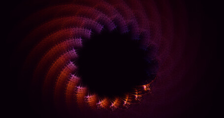 3D rendering abstract red fractal light background