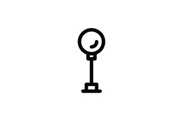 Real Estate Outline Icon - Garden Lamp