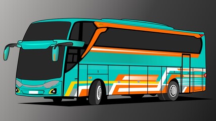 Illustration vector of livery bus in Indonesia