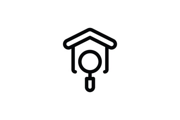 Real Estate Outline Icon - Search Asset