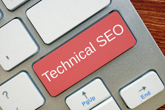 Financial Concept Meaning Technical SEO  With Sign On The Sheet.
