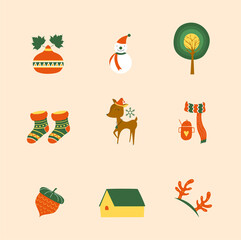 Christmas design elements, vector illustrations.