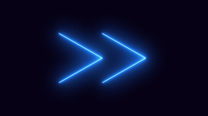 Blue neon arrows on a dark background