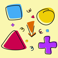 illustration of a set of colorful stickers