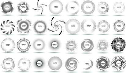 Halftone dots in circle form. round logo . vector dotted frame . design element
