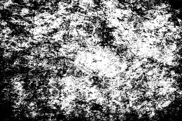 Grunge black and white. Abstract monochrome texture. Pattern of cracks, scratches, chips, dust, dirt. Old worn surface. Black and white vector background