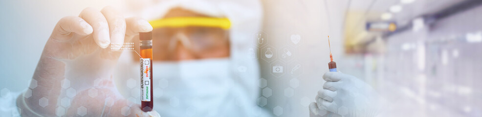 Experimental vaccines, doctors and sick people, and laboratory researchers.