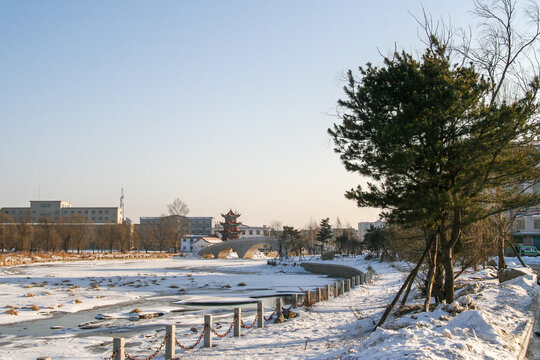 Hunchun City Scape In Winter