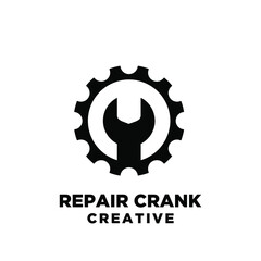Fototapeta premium repair crank creative sport bike motor cycle with chain icon vector logo icon illustration design isolated white background