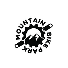 mountain bike park creative sport bike motor cycle vector logo icon illustration design isolated white background