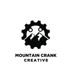 mountain crank creative sport bike motor cycle vector logo icon illustration design isolated white background