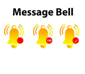 Orange notification bell icons vector illustration