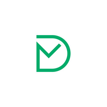 recommend clip art: abstract letter md simple geometric line logo vector