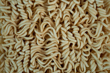 Close up texture of Dried or raw Instant noodle.