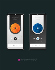 Mobile Application Interface : Music Player : Vector Illustration