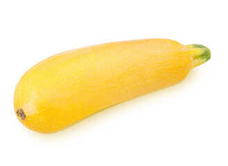 Fresh whole yellow vegetable marrow zucchini isolated on a white background.