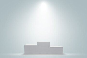 Winner podium or pedestal with spotlight for sport and product showing.