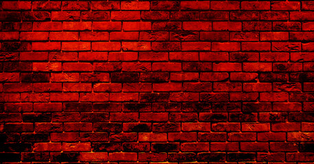Naklejka na ściany i meble Empty space red brown vintage grunge brick wall texture background.