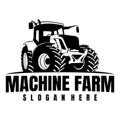 machine farm logo icon design vector