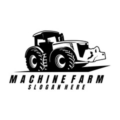 tractor machine farm logo icon design vector
