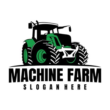 machine farm logo icon design vector