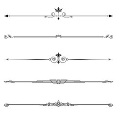 Set of dividers in border, vector decorative design elements