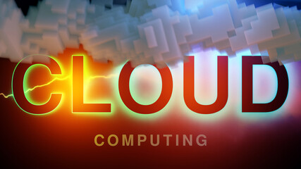 CLOUD Computing, 3D Rendering , abstrakter Hintergrund