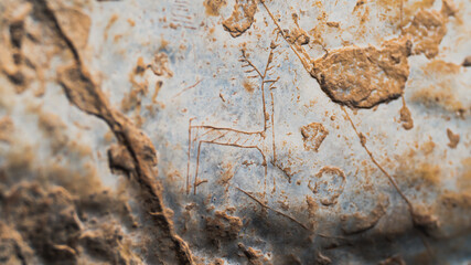 ancient rock painting at Aggitis canyon at Greece