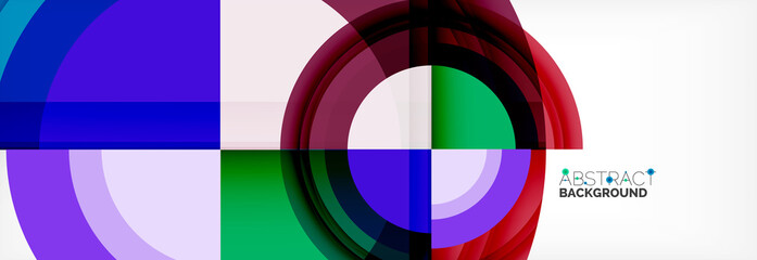 Fototapeta premium Round shapes, triangles and circles. Modern abstract background