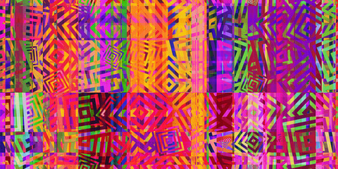 Colored Squares Сoncentric Polygons Minimal Dynamic Dashes Distorted Geometric Surface. Abstract...