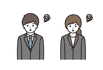 ビジネスマン ビジネスウーマン 困惑