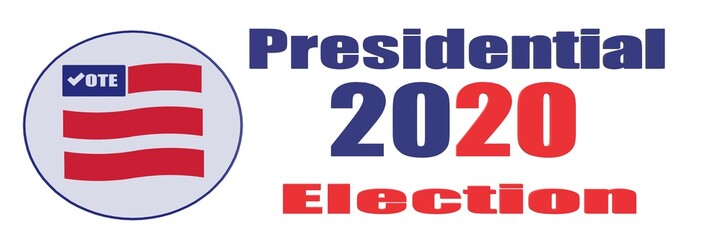 United States of America Presidential Election 2020. Election banner Vote 2020. Vote day November 3. Long Banner Vote	
