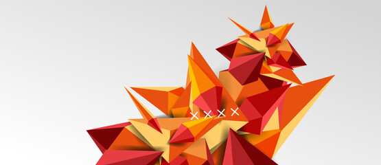 3d low poly abstract shape background vector illustration