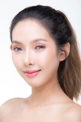 Obraz premium Fashion Portrait Profile Asian Woman fashionable item make up