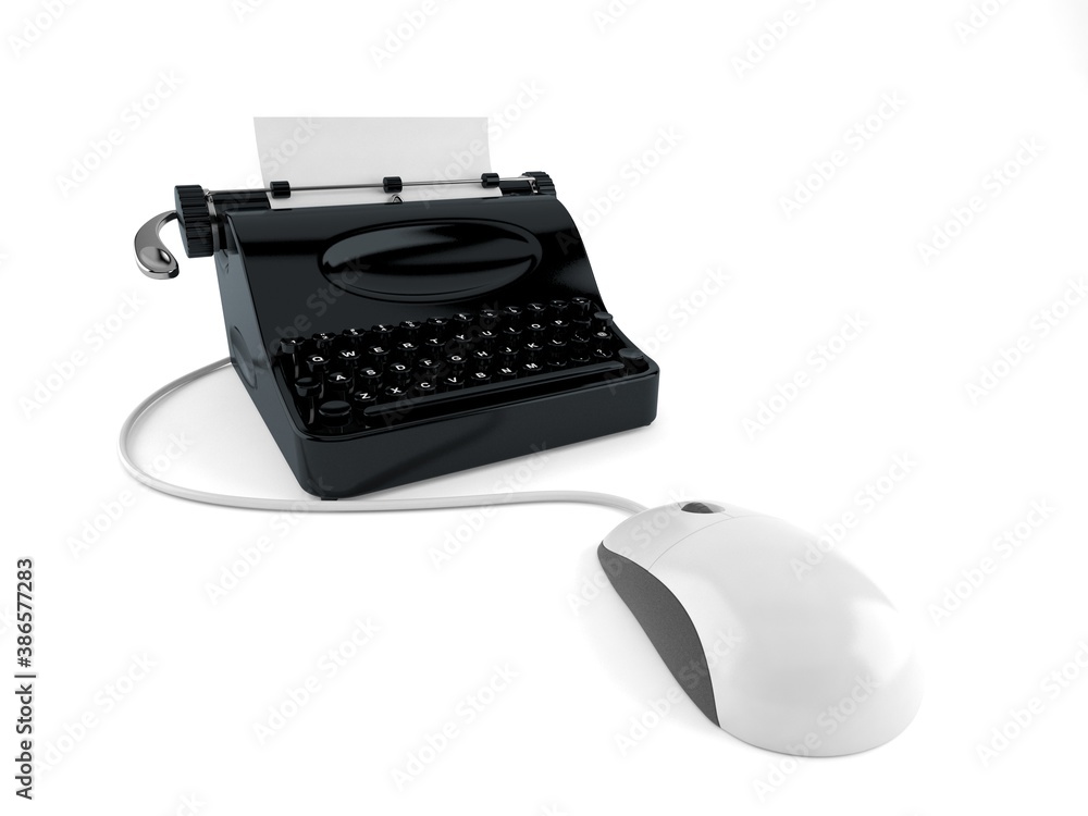 Canvas Prints typewriter with computer mouse