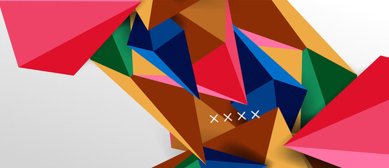 3d low poly abstract shape background vector illustration