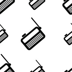 seamless pattern with radio icon