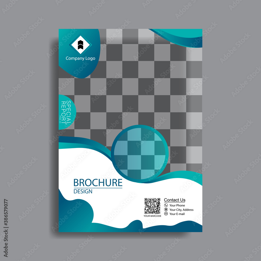 Poster brochure template flyer design vector background layout space for photo. design template vector