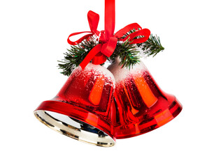 Christmas bells with a red bow - 386579070