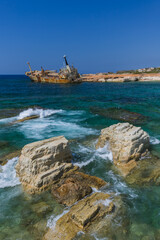 Old ship wreck near coast - Paphos Cyprus